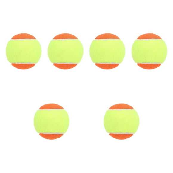 Bolas de entrenamiento de tenis de 6 piezas de 6 piezas de 6.4 cm de diámetro Pet Pet Toy Balls de práctica elástica para principiantes para deportes Naranja