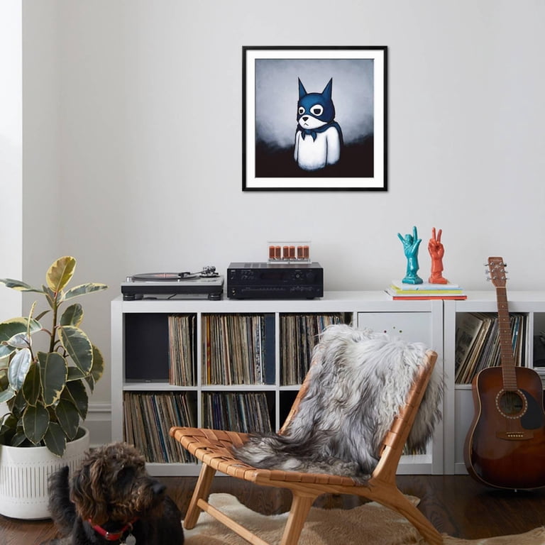 Art.com Bat Bear Art Print by Luke Chueh, Black Frame Wall Art, 29