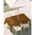 thumbnail image 2 of 54x80 Inch Outdoor Tablecloth with Umbrella Hole Zipper Rectangle Farmhouse Brown Rectangular Tablecloths Outside Waterproof Boho Vintage Rustic Woven Texture Patio Table Cloth Cover for Picnic Party, 2 of 8