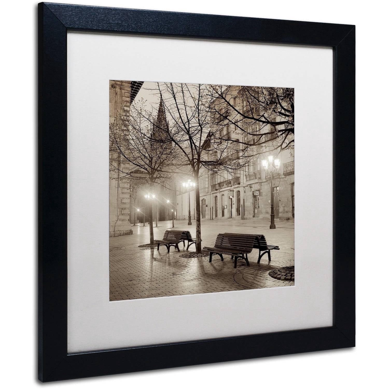 Trademark Fine Art "Oveido Cathedral Bancs II" Canvas Art by Alan Blaustein, White Matte, Black Frame