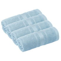 Melissa Linen, Washcloths, Super Absorbent and Ultra Durable Weave Towel, 4 Pack, Ocean Blue