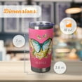 thumbnail image 2 of Christian Art Gifts Large Stainless Steel Double Wall Vacuum Insulated Butterfly Pink Travel Mug Tumbler for Women: Be Still Inspirational SCripture, BPA Free Multicolor Floral, Retractable Lid, 18 oz, 2 of 7
