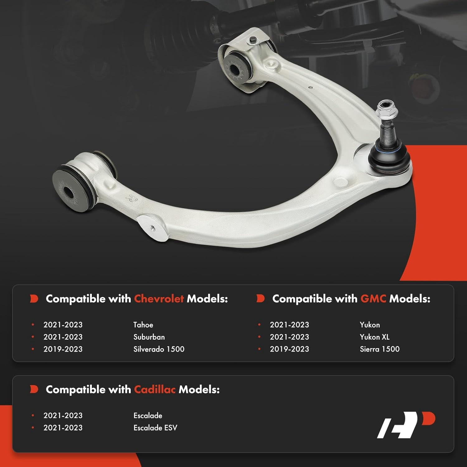 A-Premium Front Right Upper Control Arm, with Ball Joint & Bushing, Compatible with Chevy & GMC & Cadillac - 2019-2023 - Silverado 1500, Tahoe, Suburban & Sierra 1500, Yukon (XL) & Escalade (ESV)