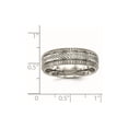 thumbnail image 2 of 6mm Titanium Polished Grooved and Textured Ring - Size 8, 2 of 2