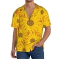 thumbnail image 3 of Fotbe Sun Flowers print Short Sleeve Button Down Shirts for Men Casual Summer Beach Wrinkle Free Shirt-Small, 3 of 7