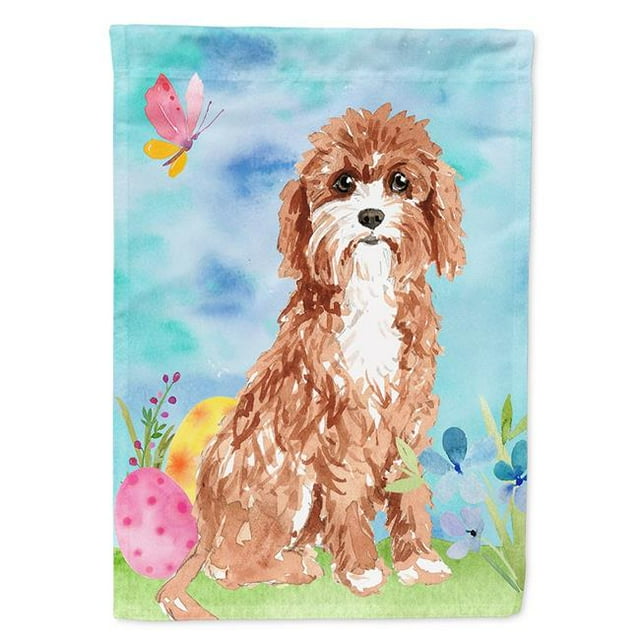Carolines Treasures CK1918CHF Easter Eggs Cavapoo Flag Canvas House Size