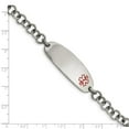 thumbnail image 4 of Stainless Steel Bracelet Medical Link, Other Women's mm 7.25 in Chisel Polished with Red Enamel ID Open Link, 4 of 6