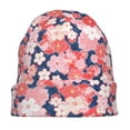 thumbnail image 7 of Naloa Japanese Cherry Blossoms Soft Beanie Hat, Knit Beanie Daily Beanie in Fine Knit for Women Men Winter Travel, Outdoor, 7 of 7