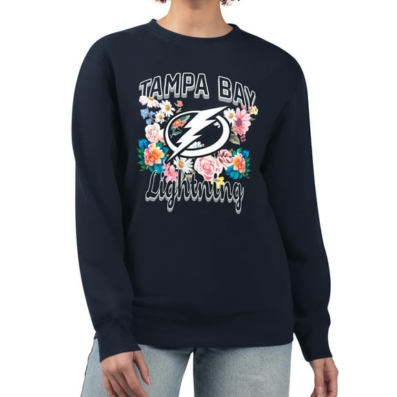 Women's G-III 4Her by Carl Banks Navy Tampa Bay Lightning Flower Logo Pullover Sweatshirt