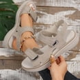 thumbnail image 3 of EKVAHL Women's Adjustable Strap Orthopedic Sandals, Open Toe Non-Slip Platform Sandals, Cushioned Arch Support Beach Walking Summer Sandals Gray, 3 of 4