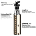 thumbnail image 3 of Yayeee 20oz Insulated Water Bottle Double Wall Stainless Steel with Flip Straw Lid, Beige Abstract Dots, 3 of 7