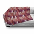 thumbnail image 3 of Peach Soft Flannel Fleece Throw Blanket, Geometrical Design Squares with Various Shapes and Sizes Colorful Image Abstract, Cozy Plush for Indoor and Outdoor Use, 50" x 70", Purple Coral, by Ambesonne, 3 of 6