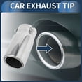 thumbnail image 2 of Exhaust Tip Rear 1.5" - 3.1"  Inlet 3.5" Outlet 6.9" Length Tailpipe for Toyota Land Cruiser 150 Prado 10-18 Stainless Steel Silver Tone Bolt on, 2 of 7