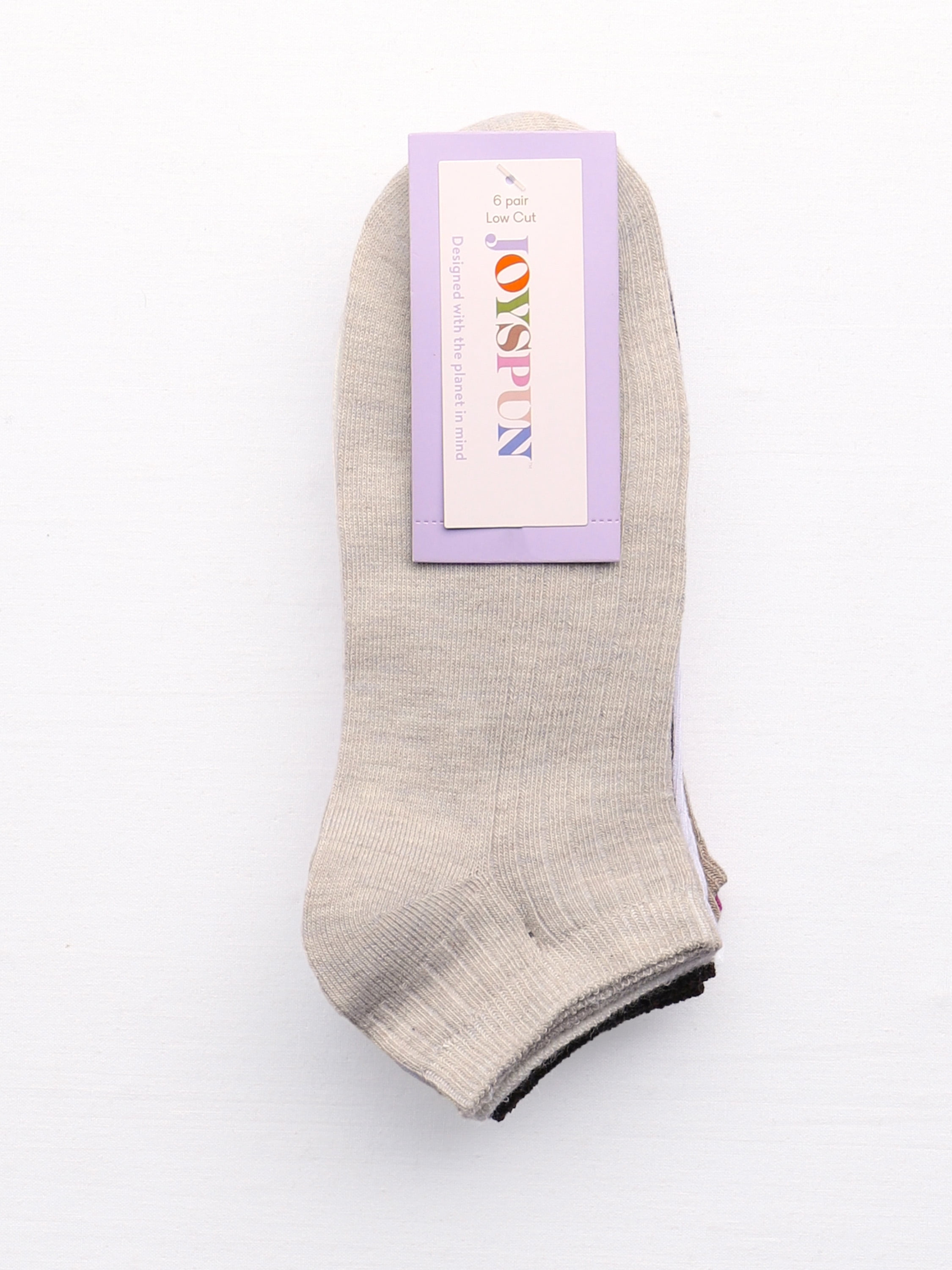 Joyspun Women’s No-Show Dress Socks, 6-Pack, Shoe Sizes 4-10