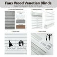 thumbnail image 3 of Regal Living White Cordless Room Darkening Textured Faux Wood Blinds, 58" W x 60" L, 3 of 8