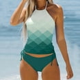 thumbnail image 2 of Akiihool Women Plus Size Tankini Swimsuit Two Piece Flowy Swimdress Bathing Suits with Shorts (Mint Green,S), 2 of 5