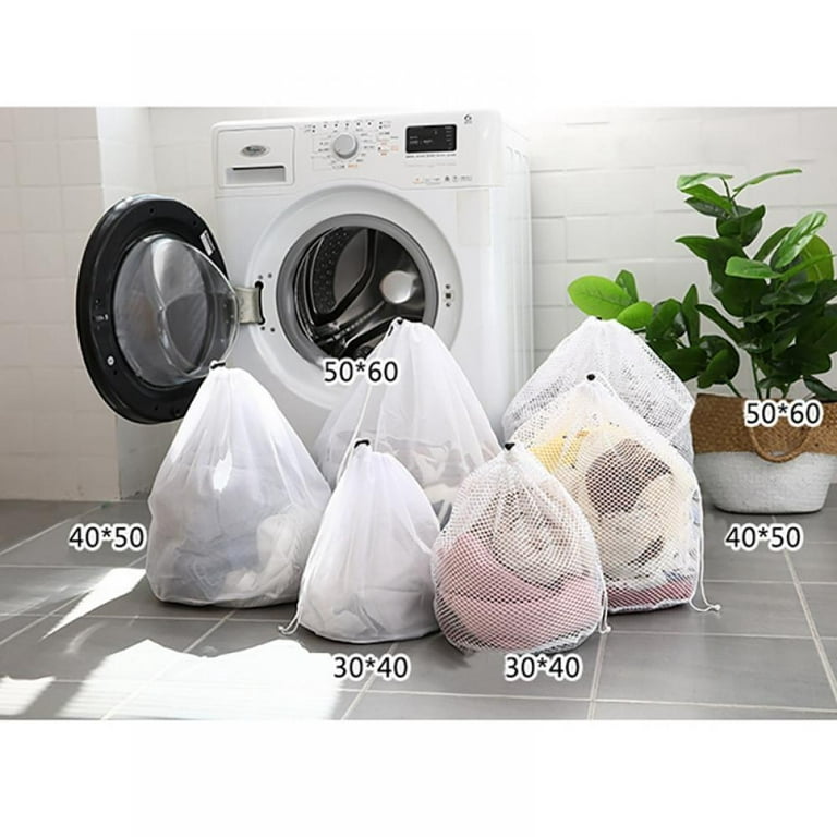 Mesh Laundry Bag with Drawstring for Delicates, Washing  Machine,Traveling,College,Dirty Clothes/Net Big Size Heavy Duty Reusable  Door Foldable/Garment 