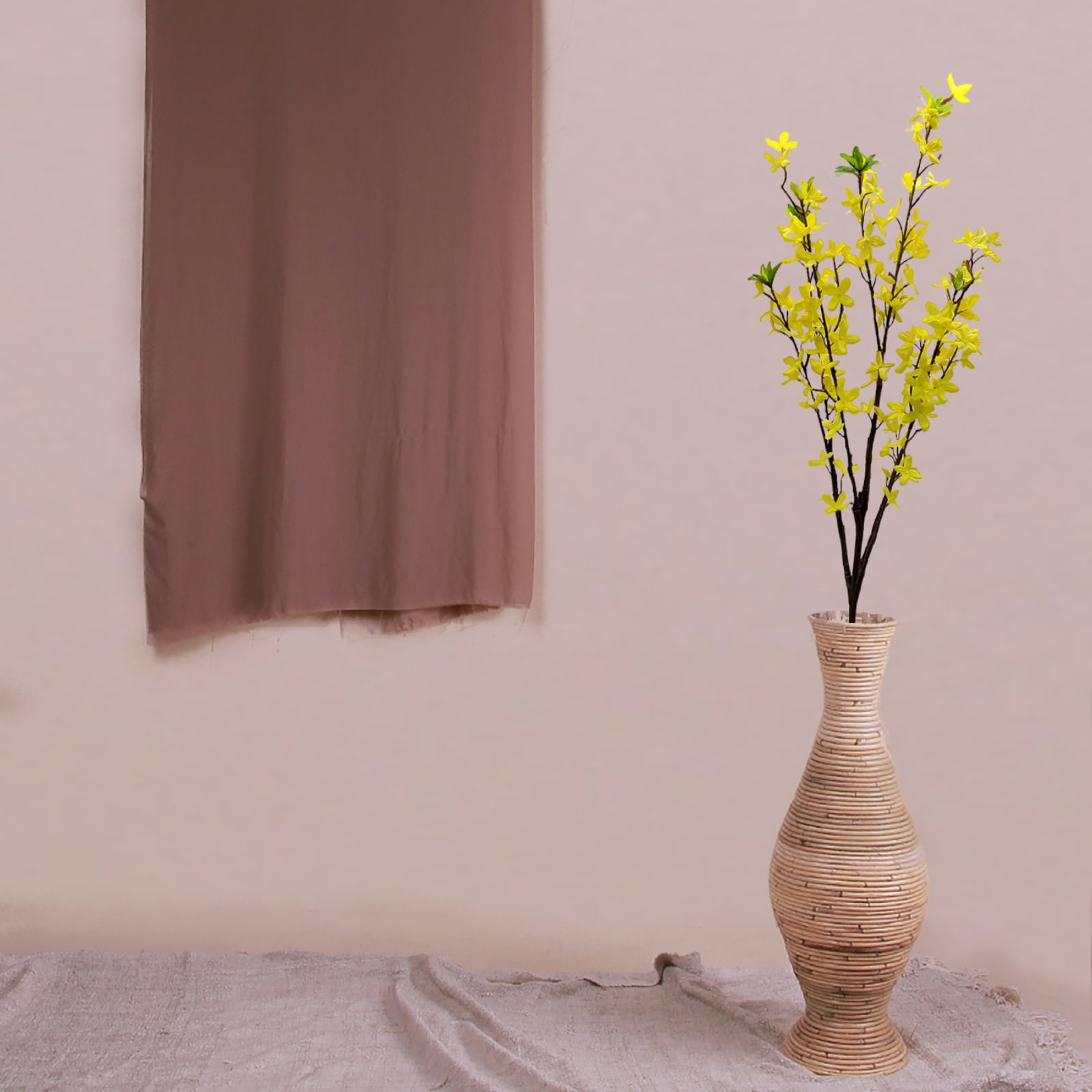 (2 pack) Mainstays 50-Inch Yellow Forsythia Artificial Stem for Home Decor