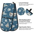 thumbnail image 4 of Dailycode Double Sided Oven Mitt with Loop Heat Resistant Kitchen Long Potholders 7" x 35" Ship on Sea and Seagull, 4 of 6