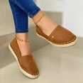 thumbnail image 1 of Zapatos de lona planos de paja con punta redonda y tacón plano de color liso y manga corta para mujer Wmkox8yii  FOPL2110, 1 of 3