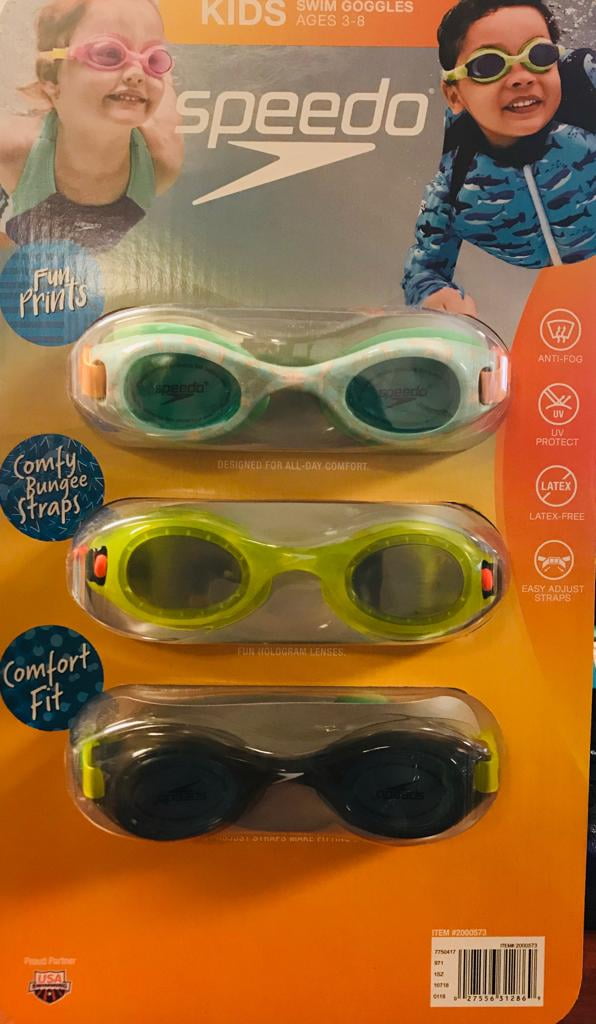 speedo youth goggles 3 pack