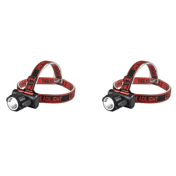 2X Lámpara de Luz de Cabeza LED Linterna de Cabeza Linterna Superbrillante Impermeable Ajustable