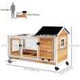 thumbnail image 3 of PawHut Rabbit Hutch with Wheels, Ramp, Run, Tray, Yellow, 3 of 10