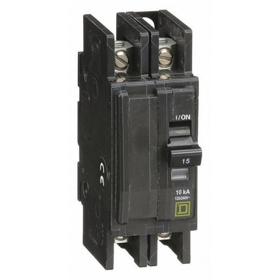 Square D Circuit Breaker,15A,120/240V,2P QOU215