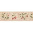 thumbnail image 2 of Vintage Fleurs Blanches Fraise Saumon Rose Papier Peint Bord Rétro Design, Rouleau 15' x 7", 2 of 3