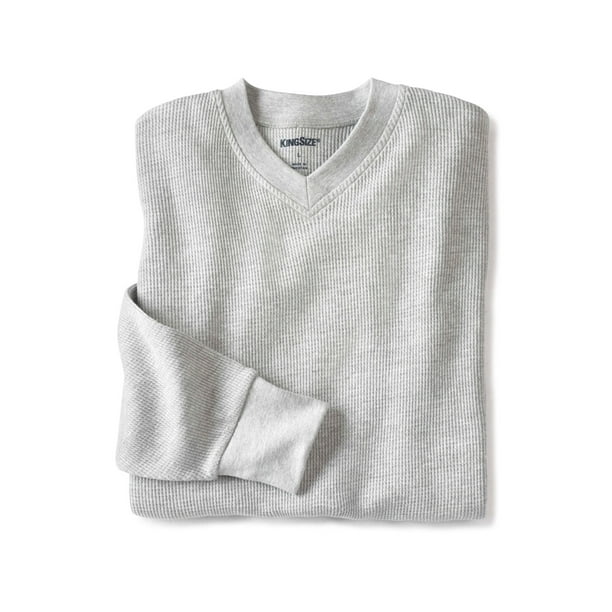 Kingsize Men's Big & Tall Heavyweight Thermal Underwear VNeck Tee Long Underwear Top