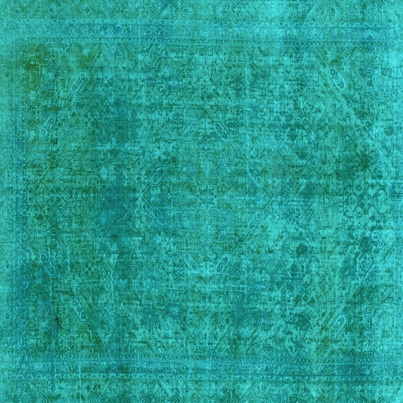 Ahgly Company Indoor Square Abstract Light Blue Modern Area Rugs, 5' Square