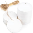 thumbnail image 1 of CHUANK 100pcs Round Gift Tags  Kraft Paper Gift Tags With String Blank Hang Tags For Gifts Wrapping Craft Project Wedding Favors, 1 of 7