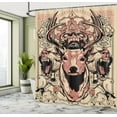 thumbnail image 5 of Ambesonne Antler Shower Curtain, Floral Skull and Wolves, 69"Wx84"L, Black Beige Pink, 5 of 5