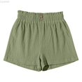 thumbnail image 2 of Liyamei Girls High Waist Bow Shorts with Elastic Waist for Summer Play Size 5-14,Green, 2 of 7