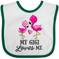 thumbnail image 3 of Inktastic My Gigi Loves Me with Two Flamingos Boys or Girls Baby Bib, 3 of 4