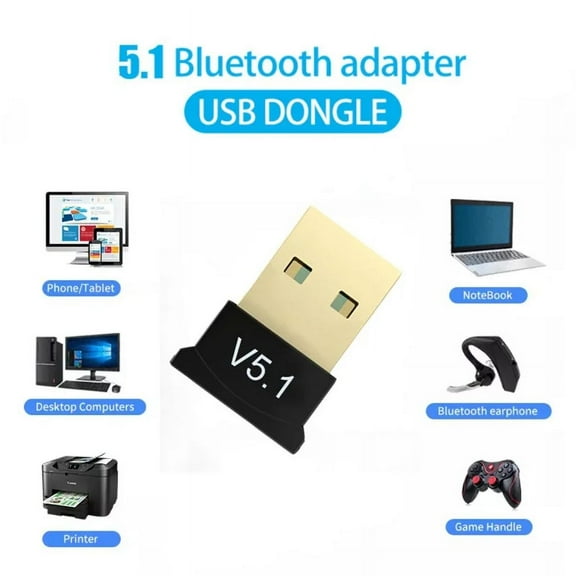 black New V5.1 Wireless USB Bluetooth 5.1 Adapter Bluetooth Aux Bluetooth Transmitte Music Receiver Adaptador for PC Laptop