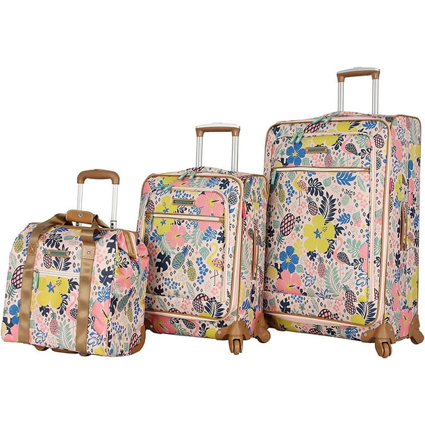 Lily Bloom Luggage 3 Piece Softside Spinner Suitcase Set Collection ...