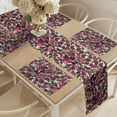 thumbnail image 2 of Ambesonne Botany Table Runner & Placemats, Pinkish Blackberries Pattern, Placemat 4 pcs + Runner 12"x90", Raspberry Lime Green, 2 of 2