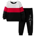 thumbnail image 4 of JUMEYU Baby Clothes Boy Winter Toddler Baby Boy Outfit Long Sleeve Sweatshirt and Pants Set 3 6 9 12 24 Months 2T 3T 4T (Wine,3-4 Years), 4 of 4