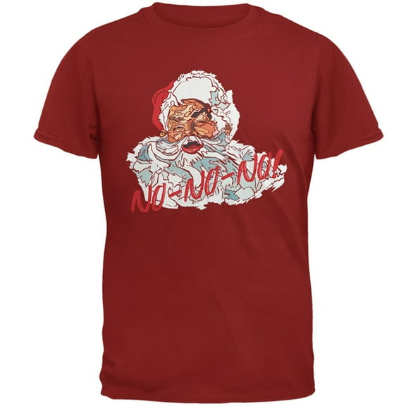 Christmas Santa Claus No No No Funny Mens T Shirt Cardinal Red 2XL