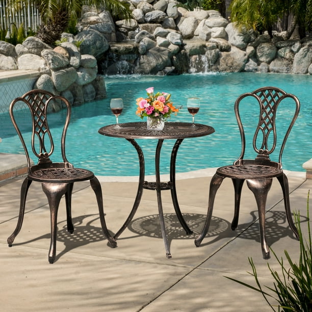 JOIVI 3Piece Patio Bistro Set, Cast Aluminum Outdoor Conversation Set