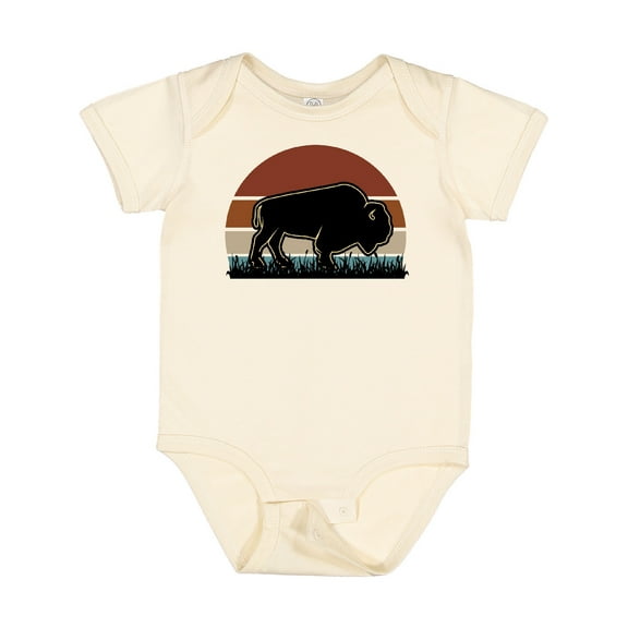 Inktastic Buffalo Retro Sunset Bison Boys or Girls Baby Bodysuit