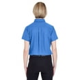 thumbnail image 2 of UltraClub 8973 Short-Sleeve Ladies Oxford Shirt French Blue Small, 2 of 3
