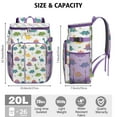 thumbnail image 3 of Travel Cooler Bag - White Cartoon Dinosaurs Leaves Pattern Camping Beer Cooler Backpack with Bottle Opener- Waterproof Insulated Picnic Backpacks - Cooler Bag for Beach, 3 of 6
