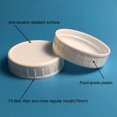 thumbnail image 3 of czcpp-10 Pieces White Plastic Mason Jar Lids with Silicone Grommets, Gift Wrap Container Small Food Storage Cover, Reusable Leak Proof Screw Can Cap, Fit Regular Mouth 70mm, 3 of 4