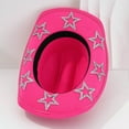thumbnail image 5 of HJYCHN Sparkling Rhinestone Western Cowboy Hat Elegant Wide Brim Design For Party Wedding And Events Hot Pink One Size, 5 of 5