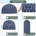 thumbnail image 5 of Arch Covers, Navy Blue Spring Floral Arch Covers Stretchy Backdrop 5'x2.1', Modern Abstract Art Farmhouse Spandex Fitted Round Top Chiara Arches Backdrop Cover for Wedding Party Birthday Banquet, 5 of 9