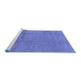 thumbnail image 2 of Ahgly Company Machine Washable Indoor Square Solid Blue Modern Area Rugs, 4' Square, 2 of 4