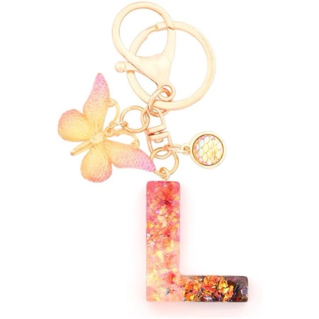 Letter Keychain,26 Letters A-Z Decorative Letter Keychain,Name Keychain for Women Girls Men Teenager Gift