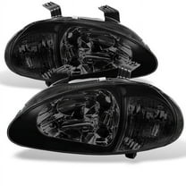 AKKON - For Honda Del Sol Replacement Smoke 1 Piece Headlights Corner Signal Lamps Left   Right